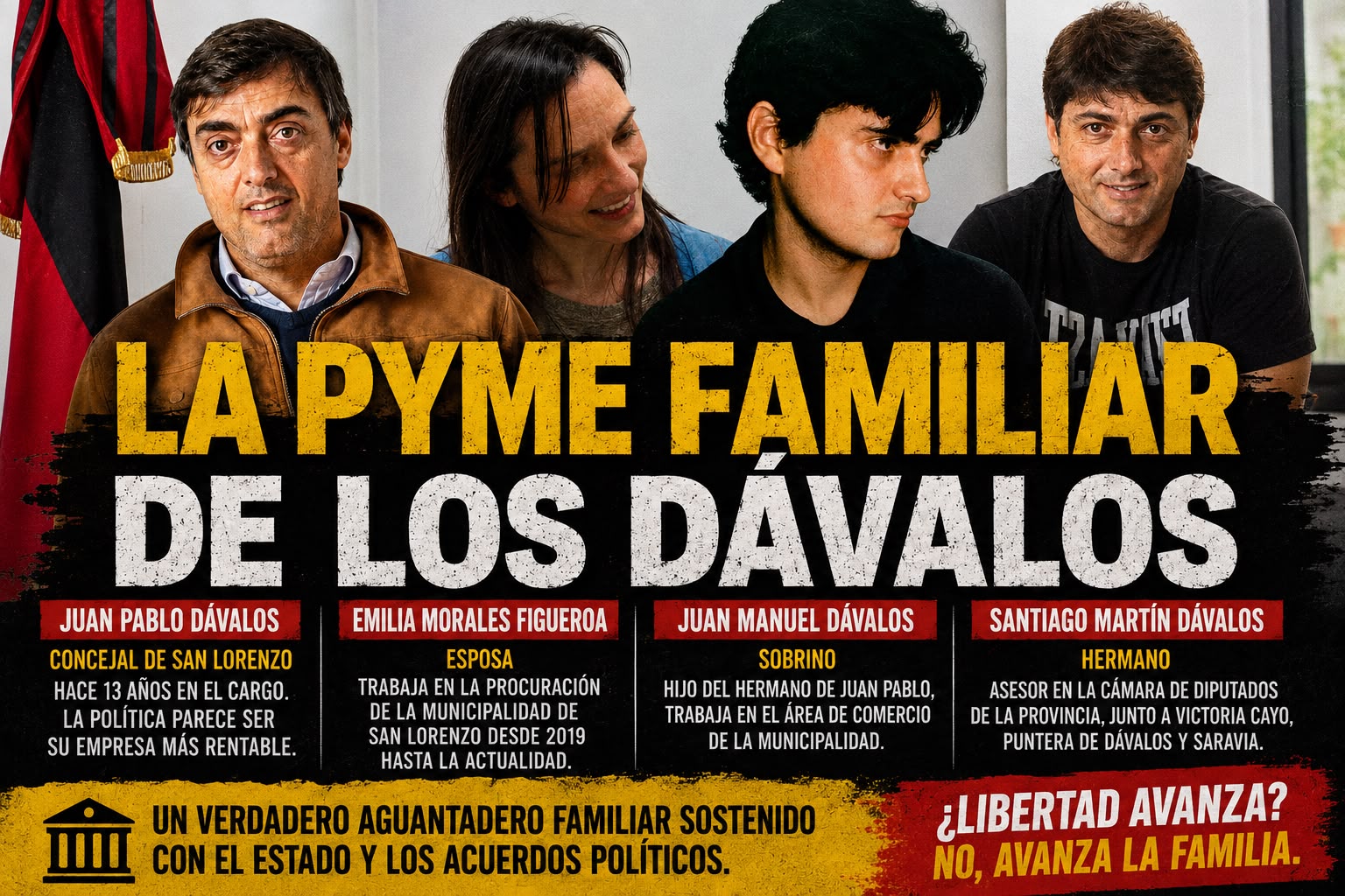 LA PYME FAMILIAR DEL ESTADO: EL AGUANTADERO DE LOS DÁVALOS SIGUE CRECIENDO